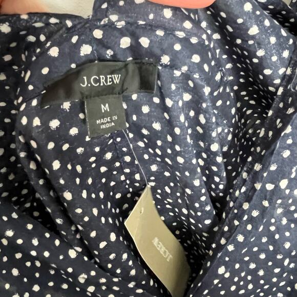 J. Crew Womens Maxi Dress Medium Navy Polka Dot Side Tie Beach Cover Up - Picture 6 of 12